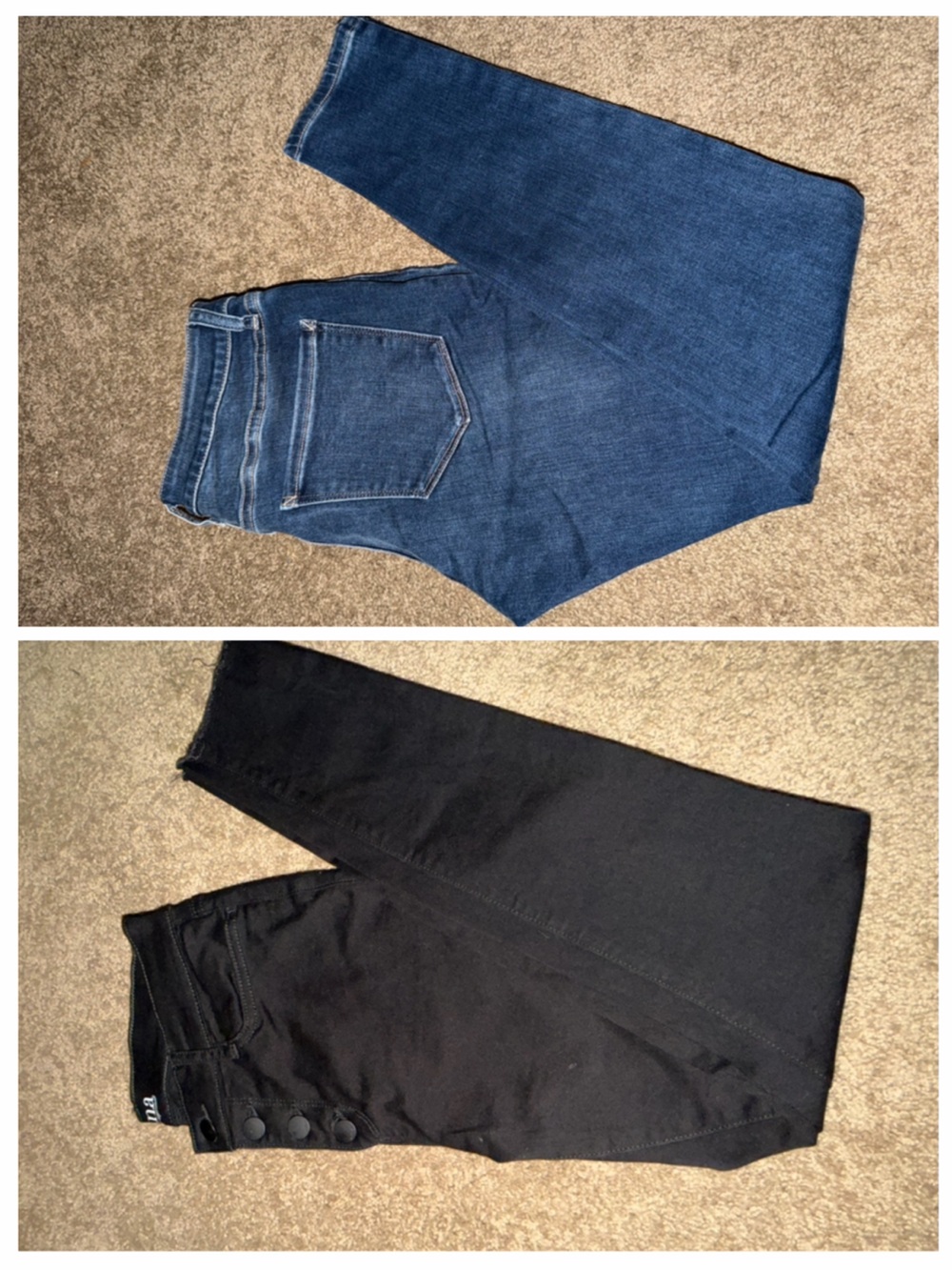 a.n.a Two-Tone Skinny Jeans - Blue & Black